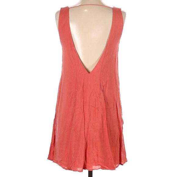 155. Tobi Blush Pink Lace Up Tie Neck Cut Out Back Fit & Flare Dress Small - Picture 3 of 11